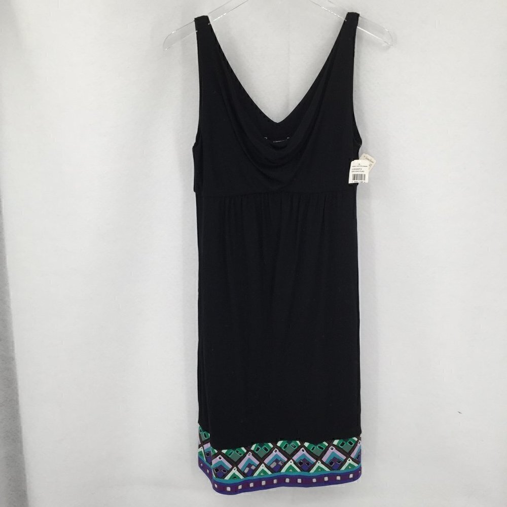DVF Diane von Furstenberg Banded Fran plaid black tank cowl dress shift new 4